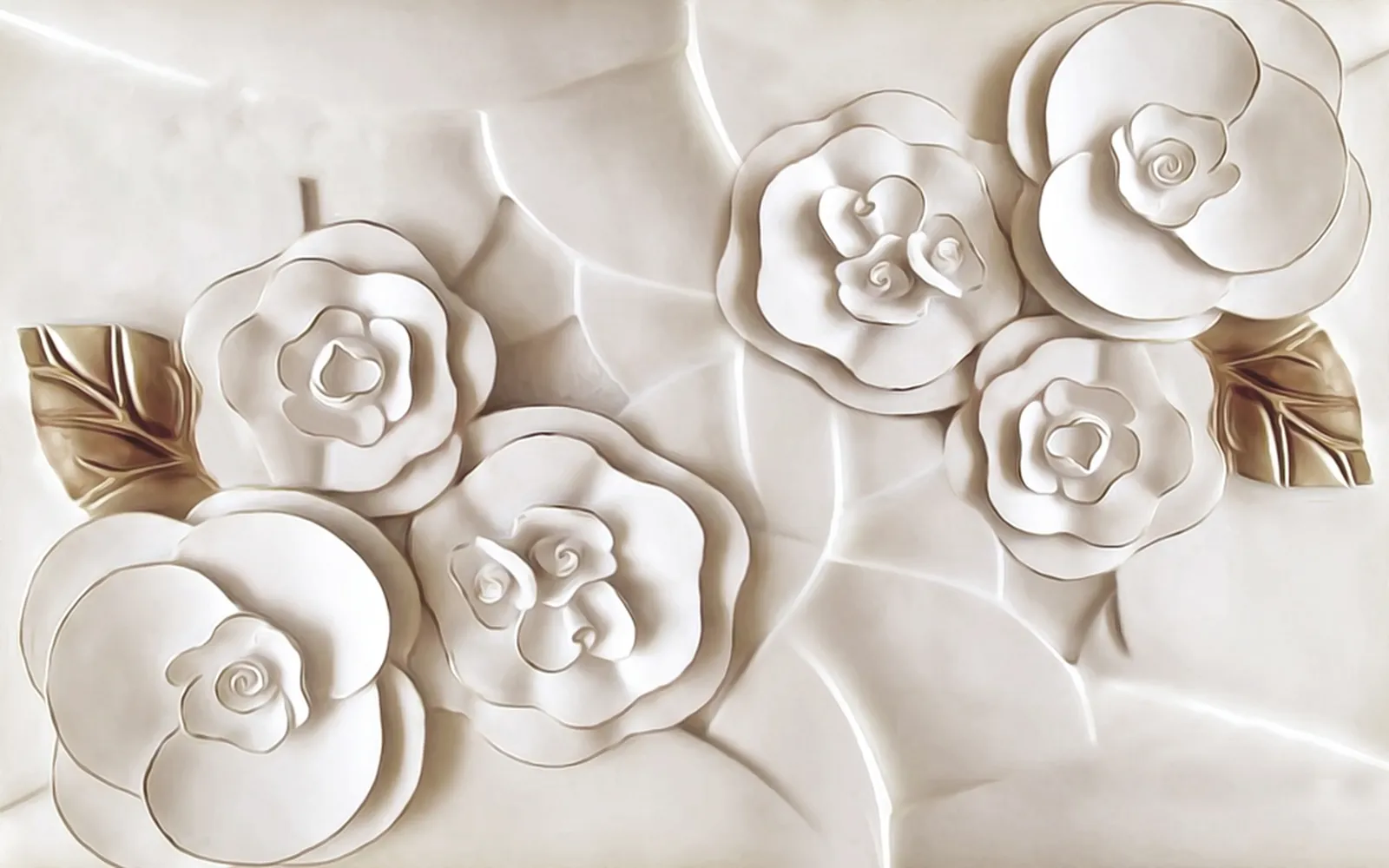 کاغذ دیواری اتاق خواب عروس و داماد طرح گل های مرمری